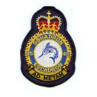 RCAF CAF Canadian 415 Squadron Heraldic Colour Crest Patch