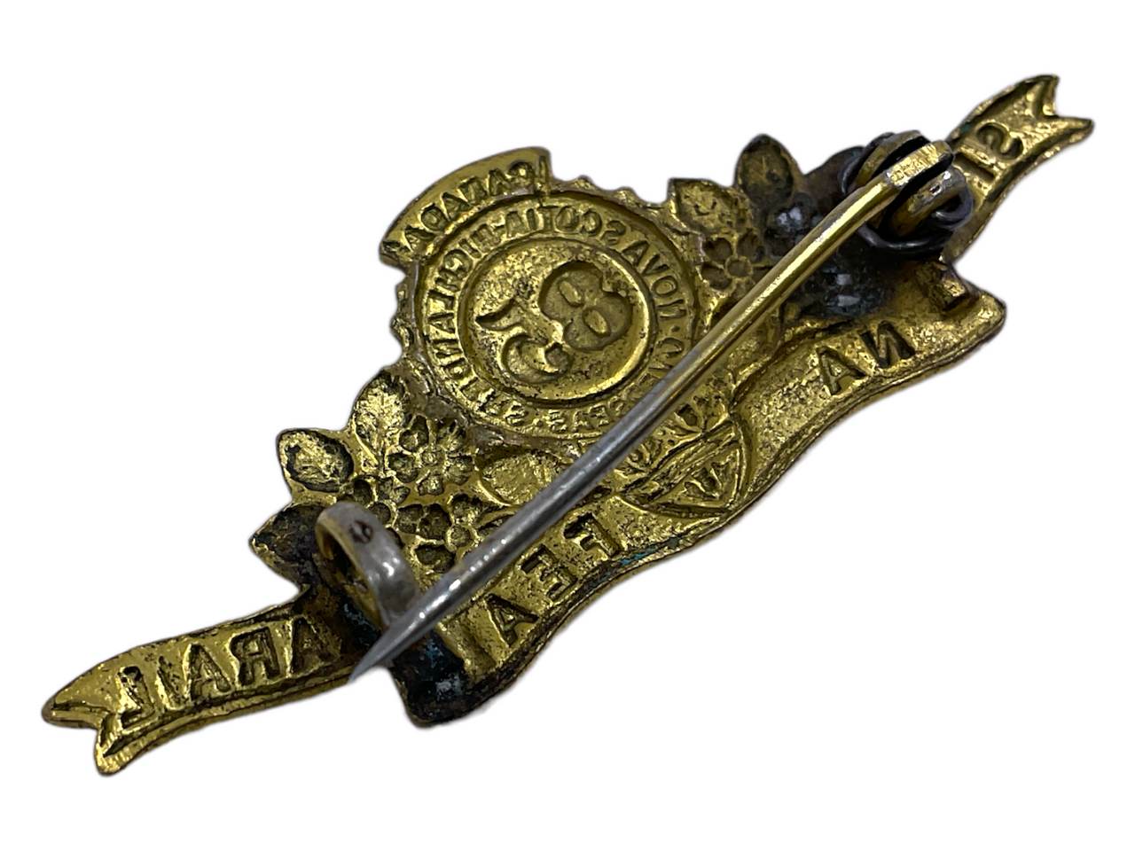 WW1 Canadian CEF 85th Battalion Collar Badge Pin Back Gilt Finish WW1 Canadian CEF 85th Battalion Collar Badge Pin Back Gilt Finish