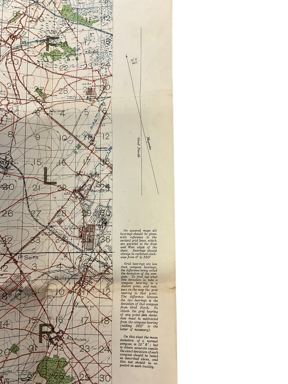 WW1 British Canadian BEF CEF Trench Map France No 36b WW1 British Canadian BEF CEF Trench Map France No 36b