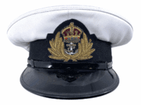 British Canadian RN RCN Navy Officers White Top Cap Size 6 3/4 British Canadian RN RCN Navy Officers White Top Cap Size 6 3/4