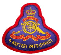 Royal Canadian Artillery 9th Battery 29th FD SP Regiment Jacket Patch Insignia
