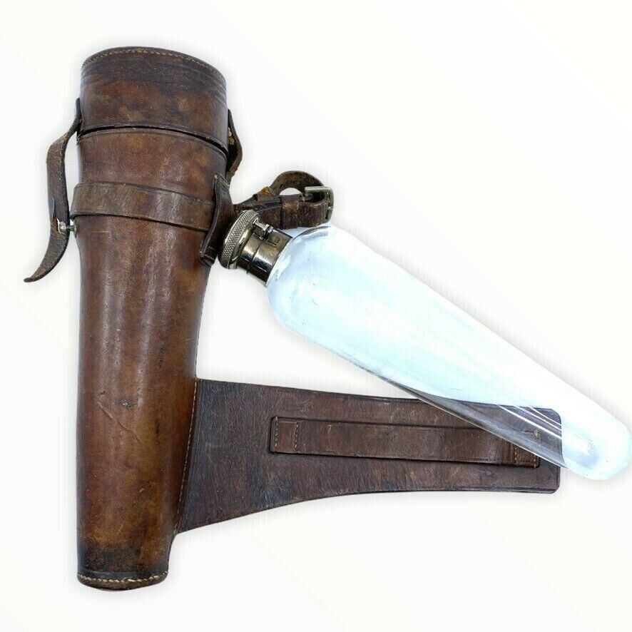 British Victorian Private Purchase Cavalry Leather Water Bottle Carrier British Victorian Private Purchase Cavalry Leather Water Bottle Carrier