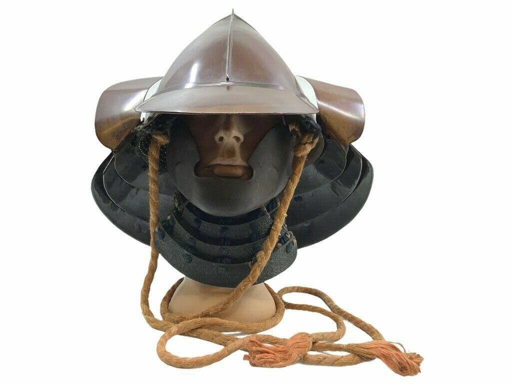 Japanese Japan Samurai Helmet Momonari Kabuto with Hanpo Faceshield 1750-1800 Japanese Japan Samurai Helmet Momonari Kabuto with Hanpo Faceshield 1750-1800
