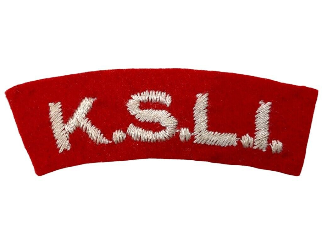 WW2 British KSLI Kings Shropshire Light Inf Starch Back Shoulder Title Single WW2 British KSLI Kings Shropshire Light Inf Starch Back Shoulder Title Single