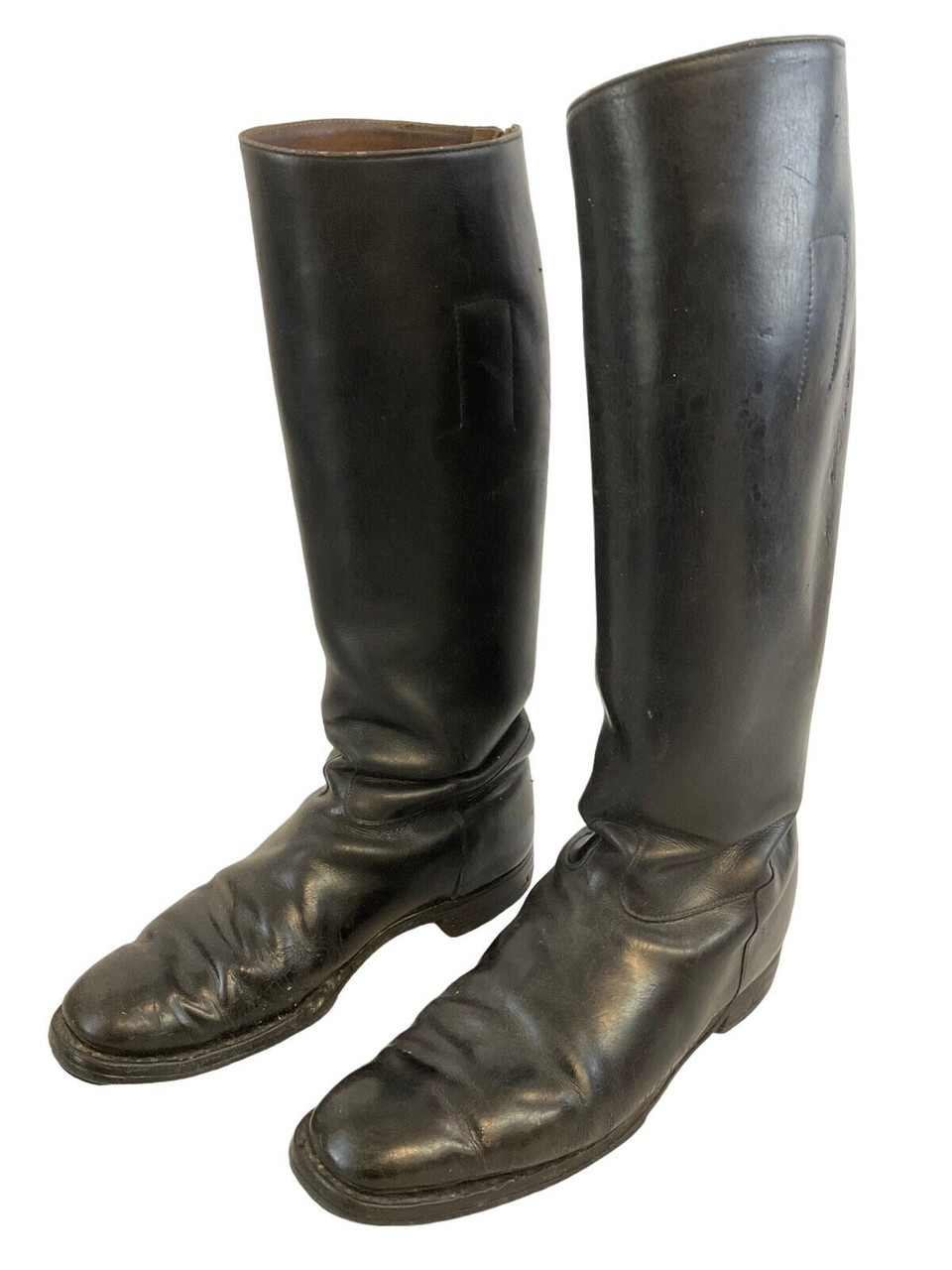 WW2 German Black Leather Officers Boots with Zippers WW2 German Black Leather Officers Boots with Zippers