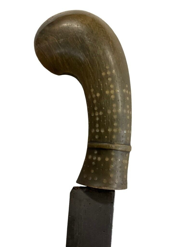 South East Asian Knife with Horn Handle and Scabbard Vintage South East Asian Knife with Horn Handle and Scabbard Vintage