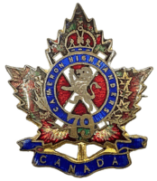 WW1 Canadian CEF 79th Battalion Cameron Highlanders Enamel Sweetheart Badge