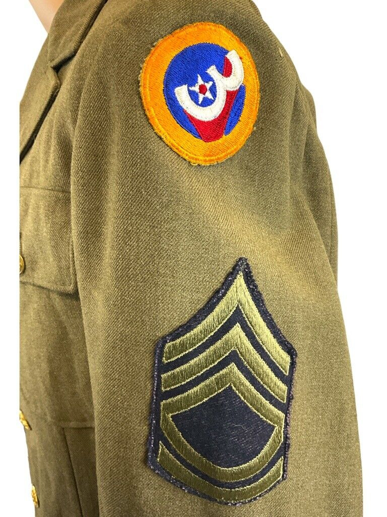 WW2 US USAAF 3rd Air Forces Four Pocket Tunic with Laundry Number 38L WW2 US USAAF 3rd Air Forces Four Pocket Tunic with Laundry Number 38L