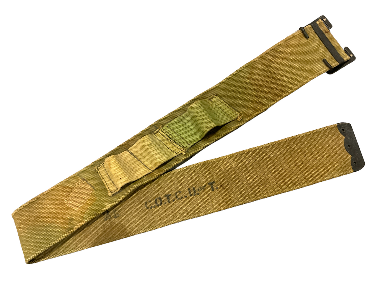 WW1 Canadian CEF COTC U Of T Marked 08 Pattern Web Belt With Modification WW1 Canadian CEF COTC U Of T Marked 08 Pattern Web Belt With Modification