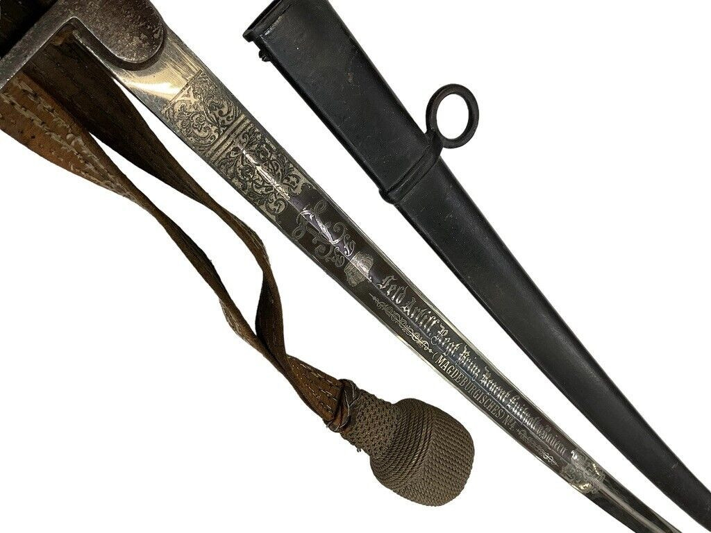 WW1 Imperial German 4th Field Artillery Regiment Presentation Sword w/ Scabbard WW1 Imperial German 4th Field Artillery Regiment Presentation Sword w/ Scabbard