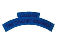 WW2 Canadian Calgary Regiment British Made Shoulder Title Insignia Starch Back