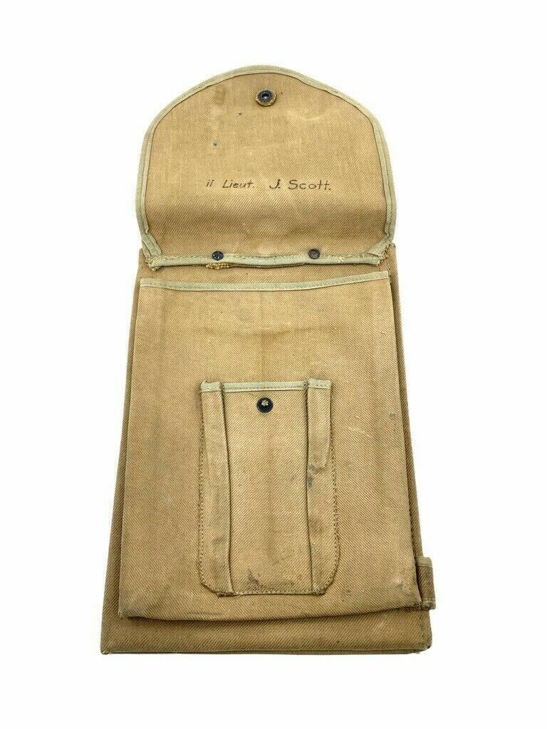 WW1 British Canadian BEF CEF Artillery Officers Map Case Named Lt J Scott WW1 British Canadian BEF CEF Artillery Officers Map Case Named Lt J Scott