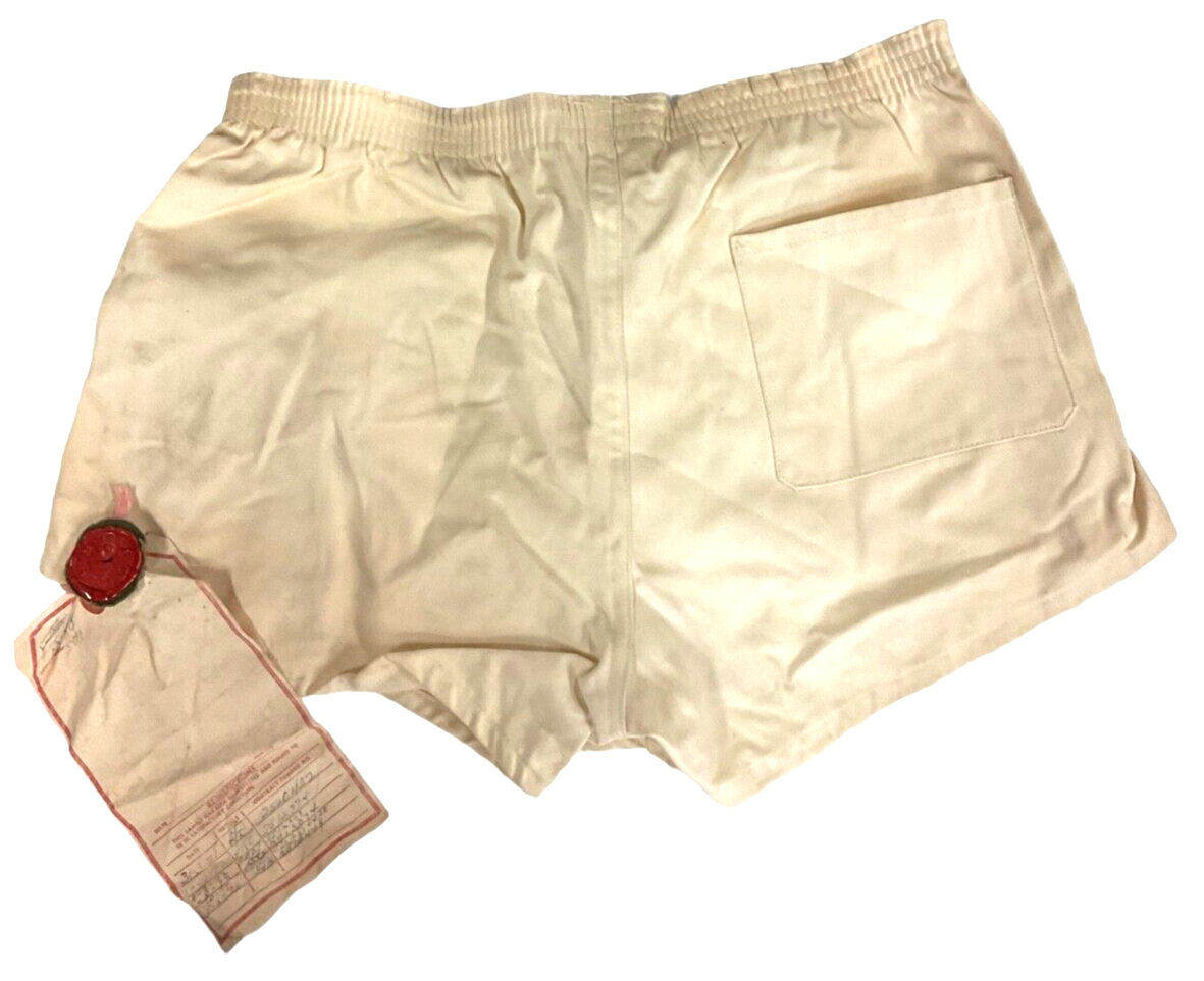 Canadian PT Gymnasium White Shorts Sealed Pattern Dated 1971 Size M Canadian PT Gymnasium White Shorts Sealed Pattern Dated 1971 Size M