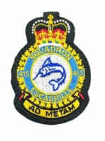 Canadian RCAF 415 Squadron Crest Patch Vintage Canadian RCAF 415 Squadron Crest Patch Vintage