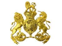 British Victorian Officers General List Mercury Gilt Helmet Plate