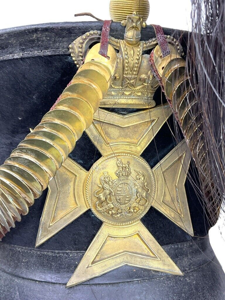 British Army Officers 1840's Era Bell Top Shako Hat with Plume RARE British Army Officers 1840's Era Bell Top Shako Hat with Plume RARE