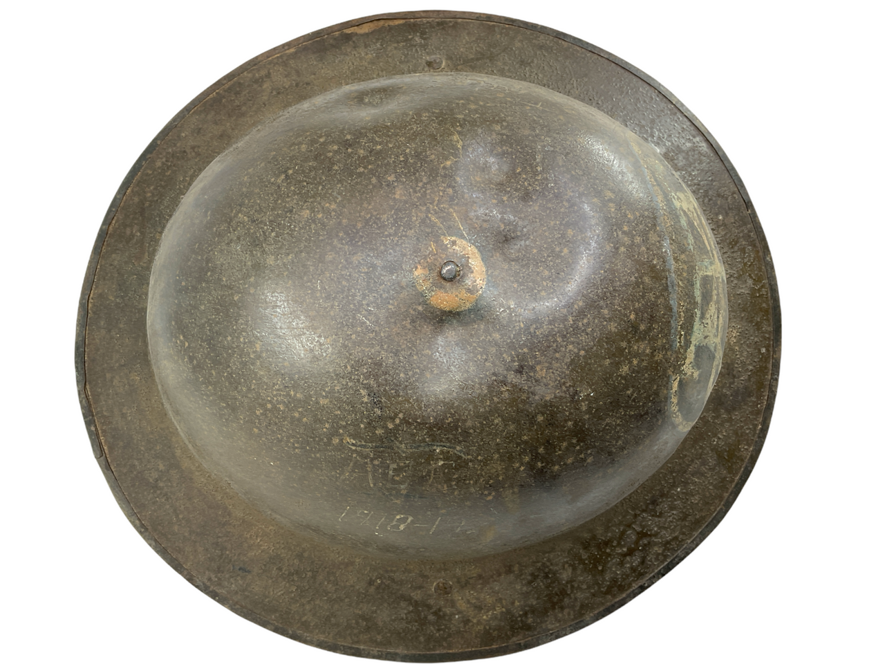 WW1 US AEF Motor Transport Corps Named Patch Painted Brodie Camouflage Helmet WW1 US AEF Motor Transport Corps Named Patch Painted Brodie Camouflage Helmet