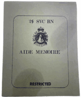 Canadian Forces 25 Service Battalion Aide Memoire Softcover Reference Book