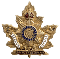 WW1 Canadian CEF Royal Grenadiers Enamel Sweetheart Badge Pin Back