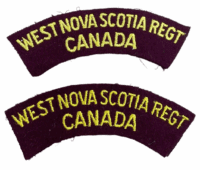 Canadian West Nova Scotia Regiment Shoulder Title Pair
