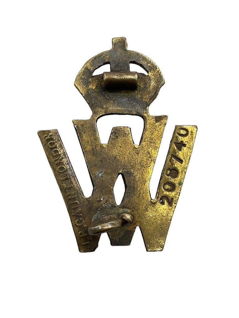WW1 British War Workers Lapel Badge Numbered 208740 WW1 British War Workers Lapel Badge Numbered 208740