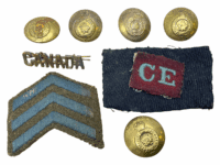 WW1 Canadian CEF 2nd Division Engineers Insignia Group Patch Buttons