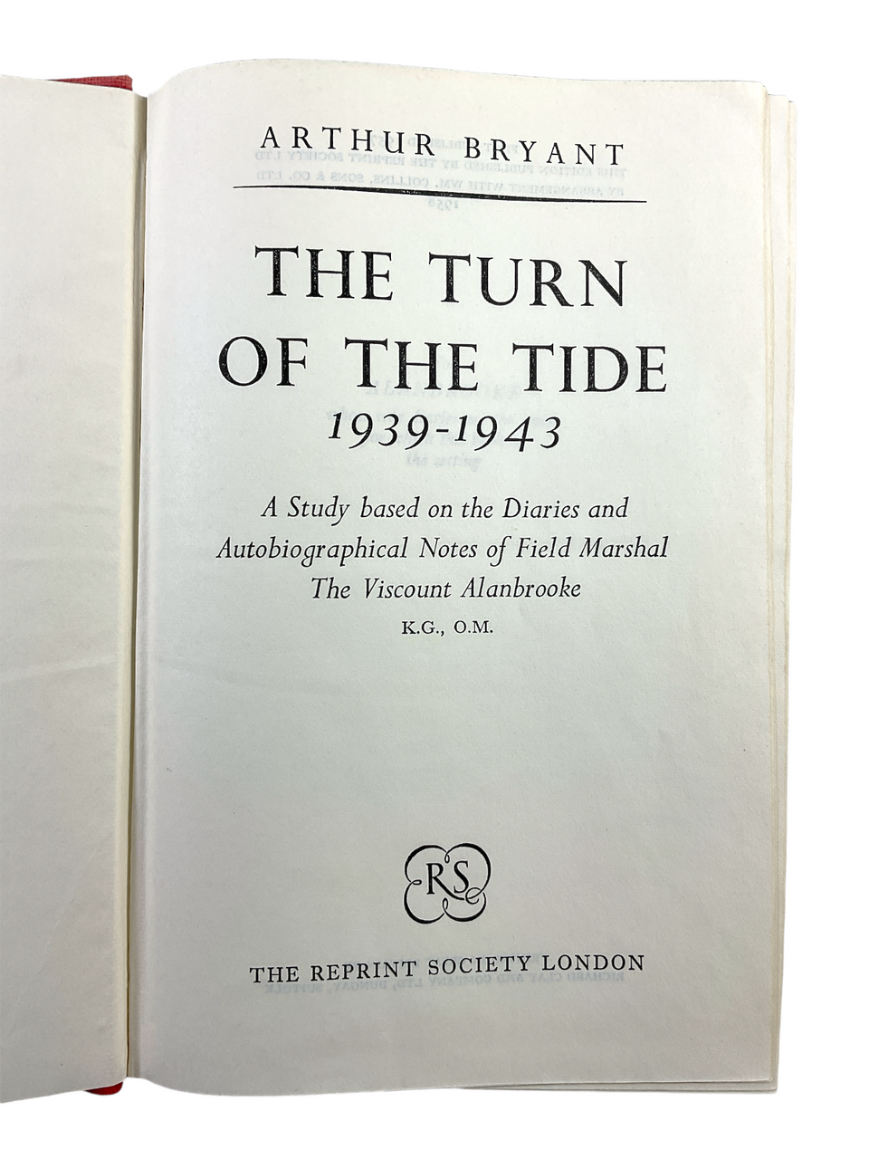 WW2 British The Turn Of The Tide Arthur Bryant Hard Cover Reference Book WW2 British The Turn Of The Tide Arthur Bryant Hard Cover Reference Book