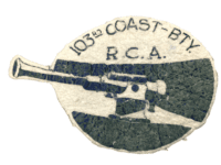WW2 Canadian RCA Artillery 103rd Coastal Battery Flocked Felt Jacket Patch 6 x 4