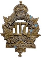 WW1 Canadian CEF 117th Battalion Collar Insignia Single