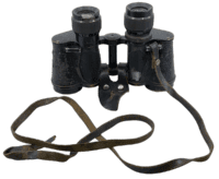 WW2 French HUET 6x30 Binoculars With Button Flap & Strap