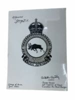 WW2 Canadian RCAF 419 Squadron Heraldic Crest Approval Photograph June 1944 WW2 Canadian RCAF 419 Squadron Heraldic Crest Approval Photograph June 1944