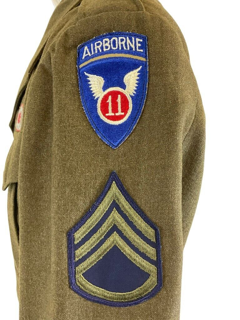 WW2 US Army 11th Airborne Patched Ike Jacket Uniform Tunic Size 38 WW2 US Army 11th Airborne Patched Ike Jacket Uniform Tunic Size 38