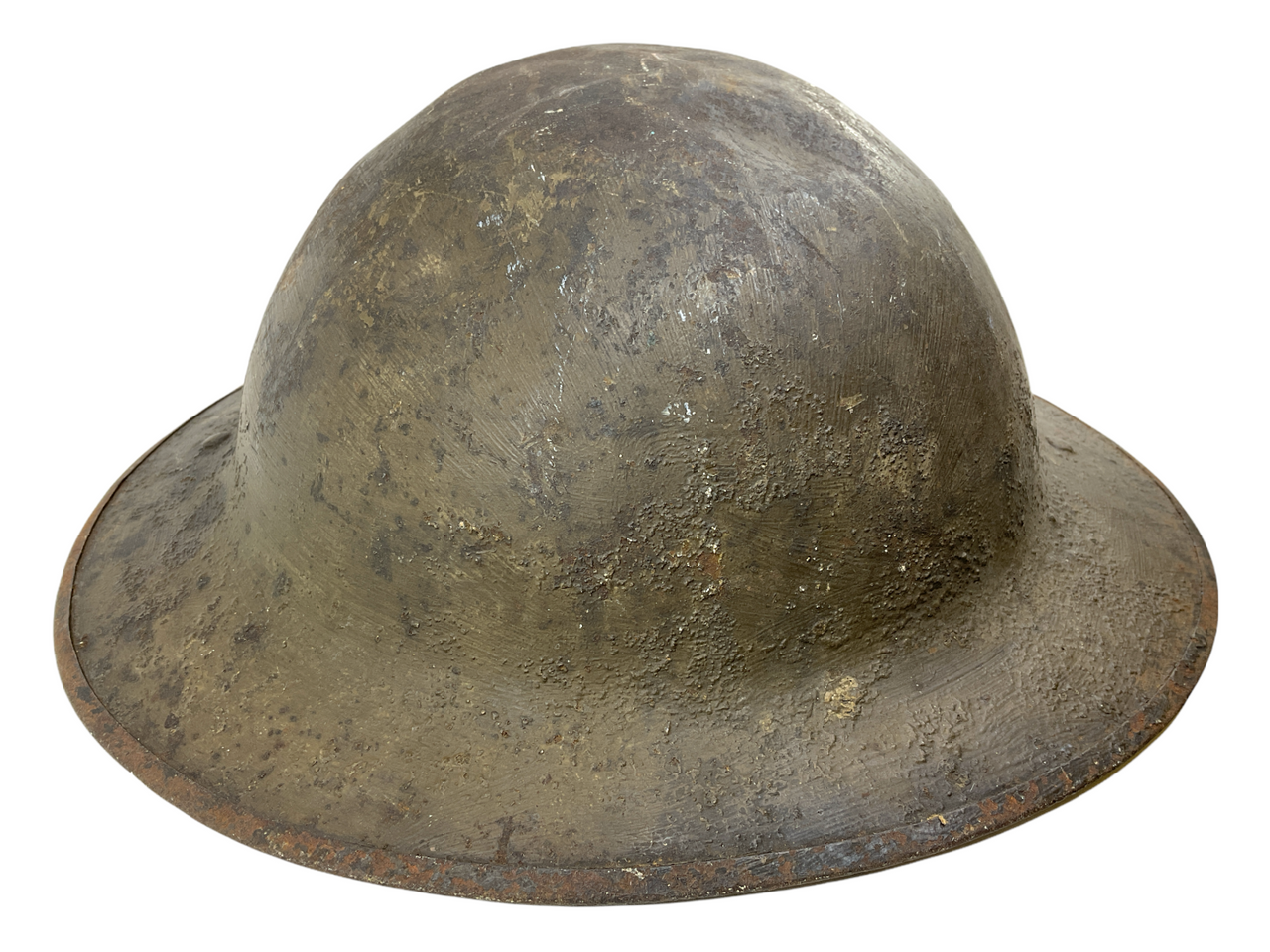 WW1 US AEF E Patch Painted Brodie Helmet WW1 US AEF E Patch Painted Brodie Helmet