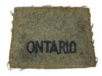 WW2 Canadian Army Ontario Regiment Khaki Slip On Insignia Single
