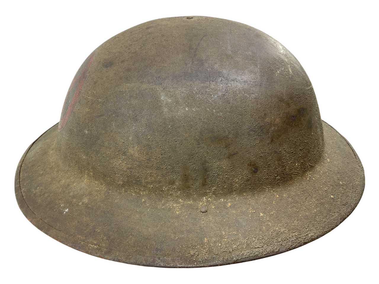 WW1 US AEF 9th Corps Patch Painted Brodie Helmet WW1 US AEF 9th Corps Patch Painted Brodie Helmet
