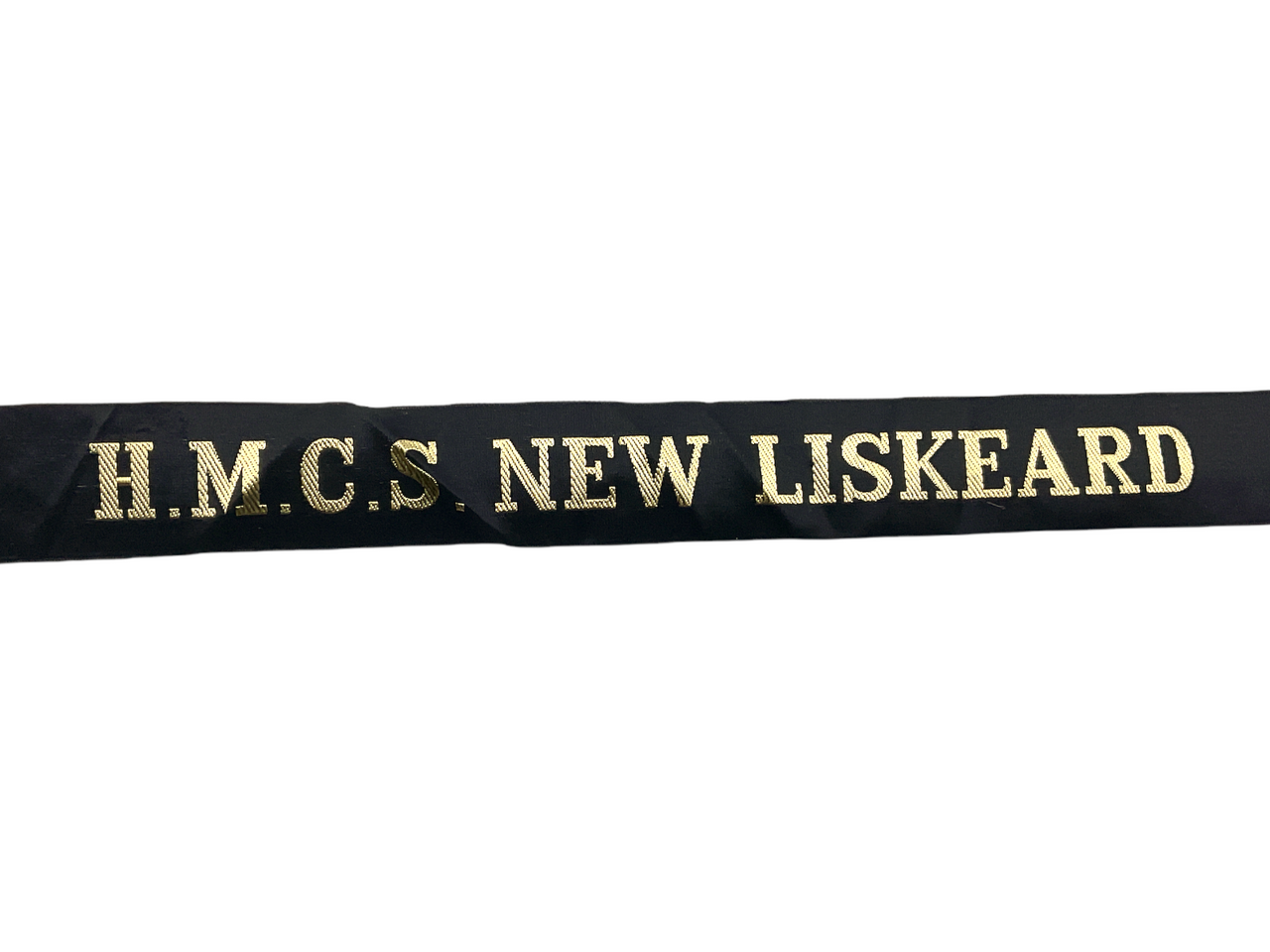 Canadian RCN Navy HMCS New Liskeard Full Length Cap Tally Canadian RCN Navy HMCS New Liskeard Full Length Cap Tally