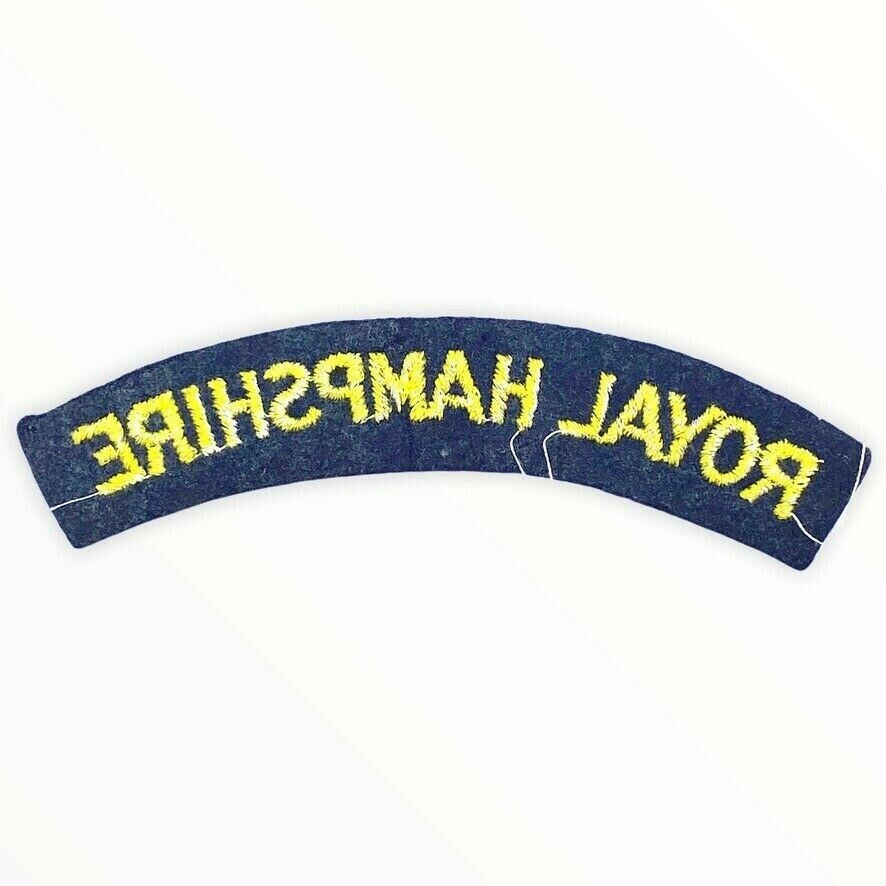 WW2 British Royal Hampshire Regiment Starch Back Shoulder Title Single WW2 British Royal Hampshire Regiment Starch Back Shoulder Title Single