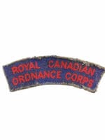 WW2 Canadian RCOC Ordnance Corps Canvas Shoulder Title Used