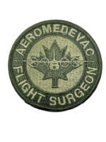 Canadian Forces RCAF Aeromedevac Flight Surgeon C130 OD Green Crest Patch
