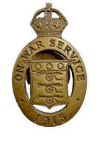 WW1 British On War Service 1915 Lapel Badge Numbered 24681 WW1 British On War Service 1915 Lapel Badge Numbered 24681
