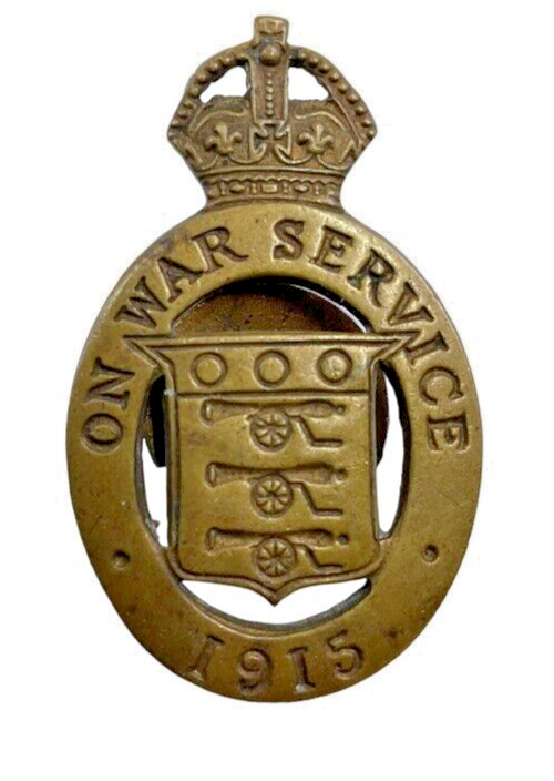 WW1 British On War Service 1915 Lapel Badge Numbered 24681 WW1 British On War Service 1915 Lapel Badge Numbered 24681