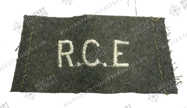 Rce Lettering WW2 Royal Canadian Engineers RCE Slip On Shoulder Insignia Single ...