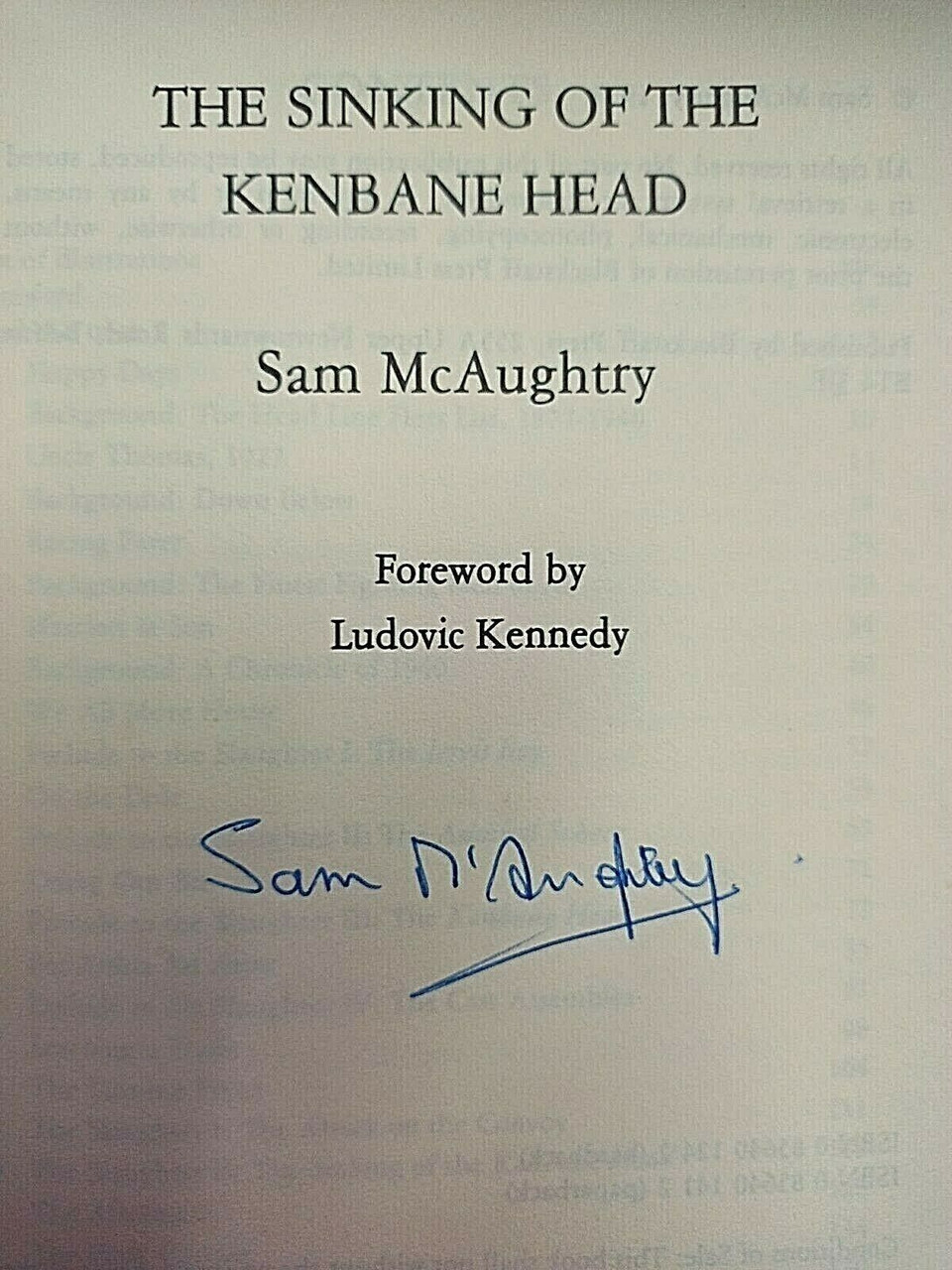British Irish The Sinking of the Kenbane Head Signed Reference Book British Irish The Sinking of the Kenbane Head Signed Reference Book