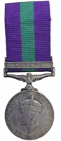 British General Service Medal GSM Malaya Clasp Pte P Dunkley Devonshire Regiment