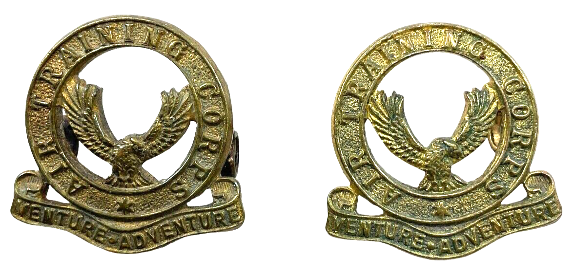 WW2 British ATC Air Training Corps Collar Badge Insignia Pair WW2 British ATC Air Training Corps Collar Badge Insignia Pair