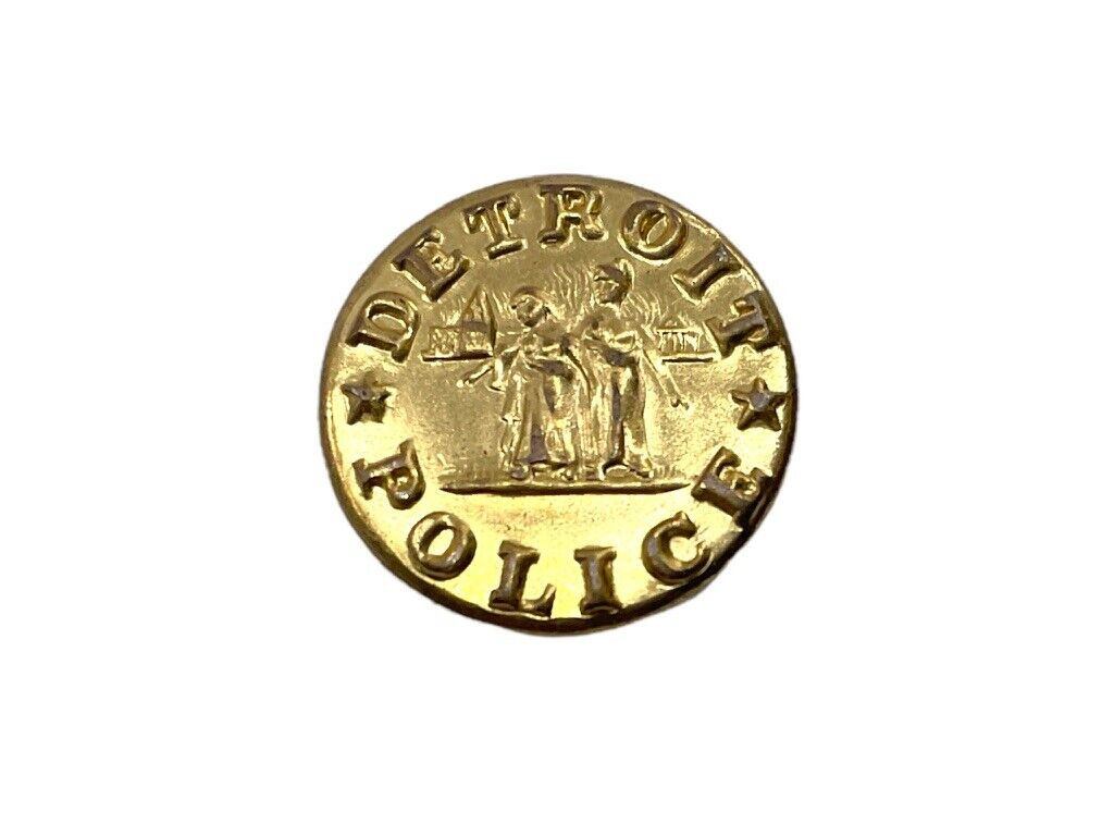 US Detroit Michigan Police Small Size Pocket Gilt Button US Detroit Michigan Police Small Size Pocket Gilt Button