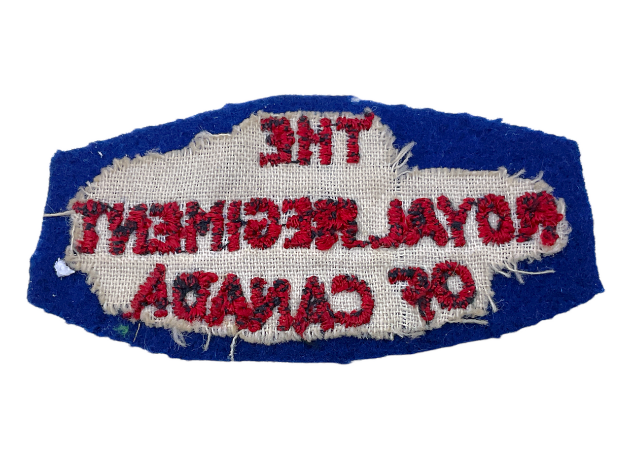 WW2 Canadian Royal Regiment Of Canada Cloth Sleeve Insignia Patch WW2 Canadian Royal Regiment Of Canada Cloth Sleeve Insignia Patch