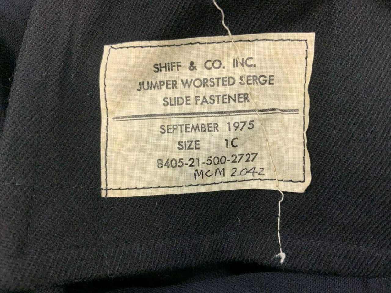 Canadian Navy RCN Blue Zip Front Jumper Size 1C Dated 1975 Canadian Navy RCN Blue Zip Front Jumper Size 1C Dated 1975