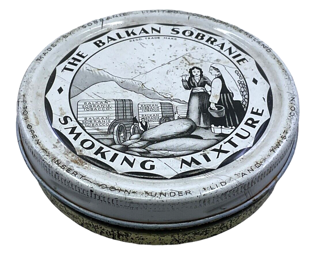 WW2 British Vintage The Balkan Sobranie Smoking Mixture Tin Empty WW2 British Vintage The Balkan Sobranie Smoking Mixture Tin Empty