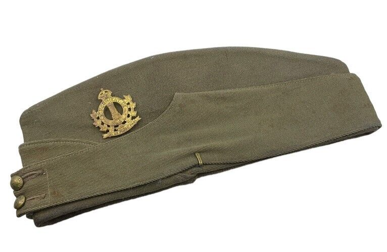 WW2 Canadian Le Regiment De Hull Khaki Wedge Cap Size 7 1/4 1944 Dated WW2 Canadian Le Regiment De Hull Khaki Wedge Cap Size 7 1/4 1944 Dated